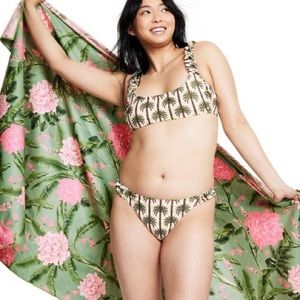 Women's Palm Print Bralette Bikini Top - Agua Bendita x Target